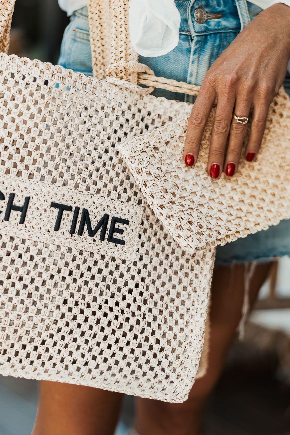 BEIGE TIME BAG
