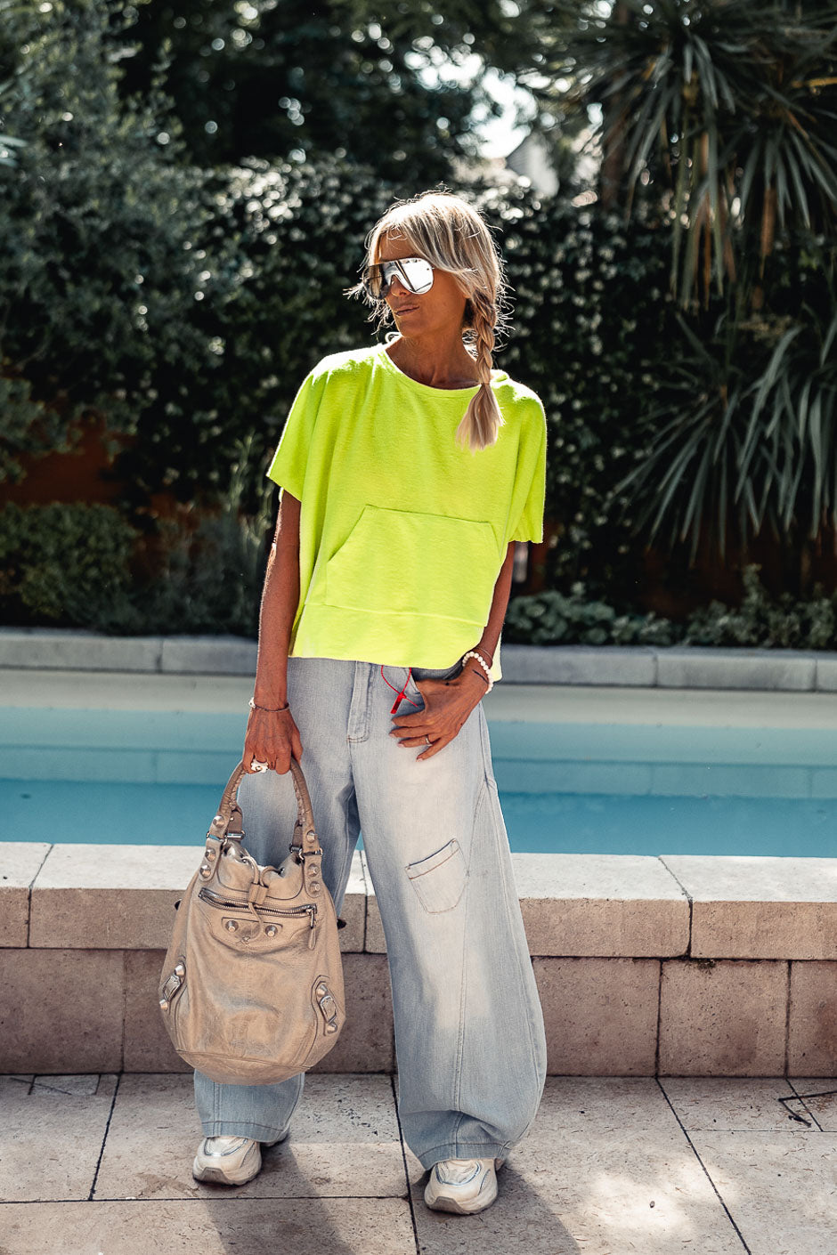 SWEAT BROOKIE JAUNE FLUO