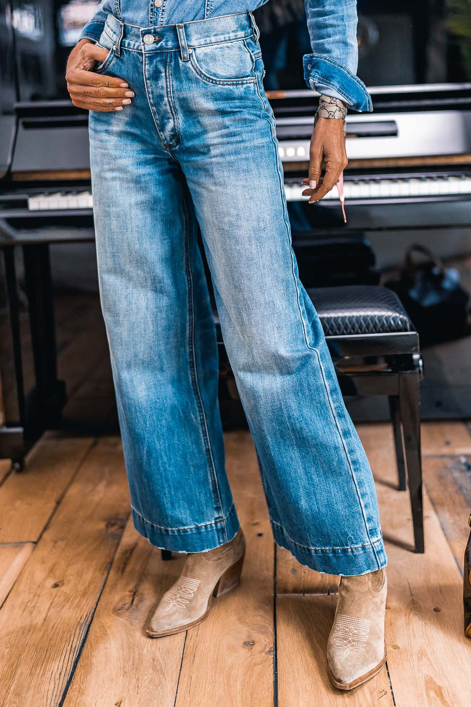 Jeans Grungemama Joan bleu