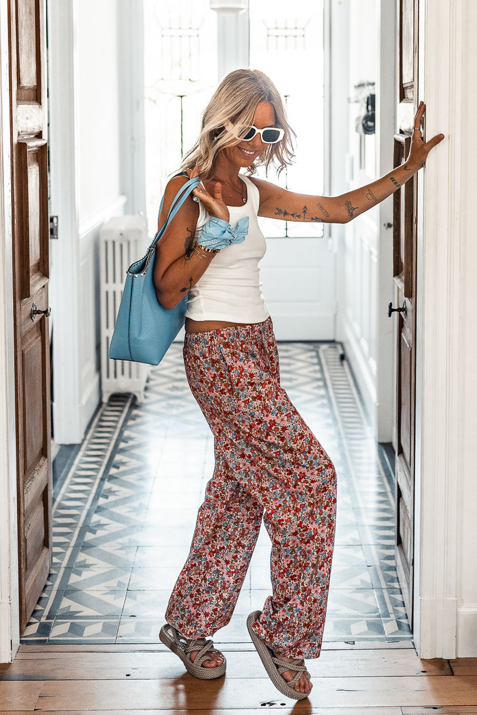 Pantalon Flora rose