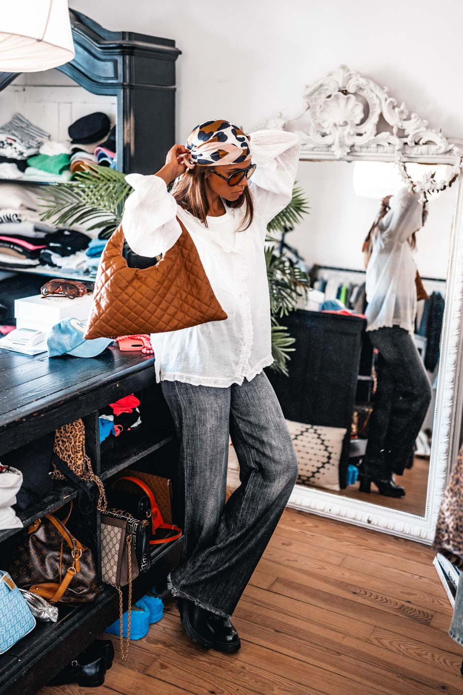 Sac cuir Grungemama Small Biggy camel