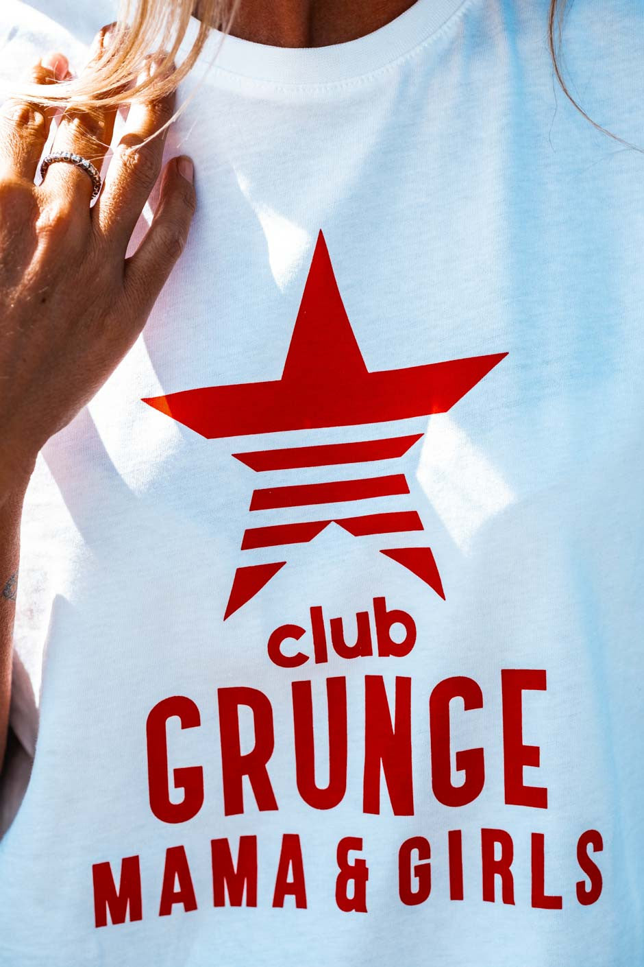 T-shirt grungemama Grunge club blanc/ rouge