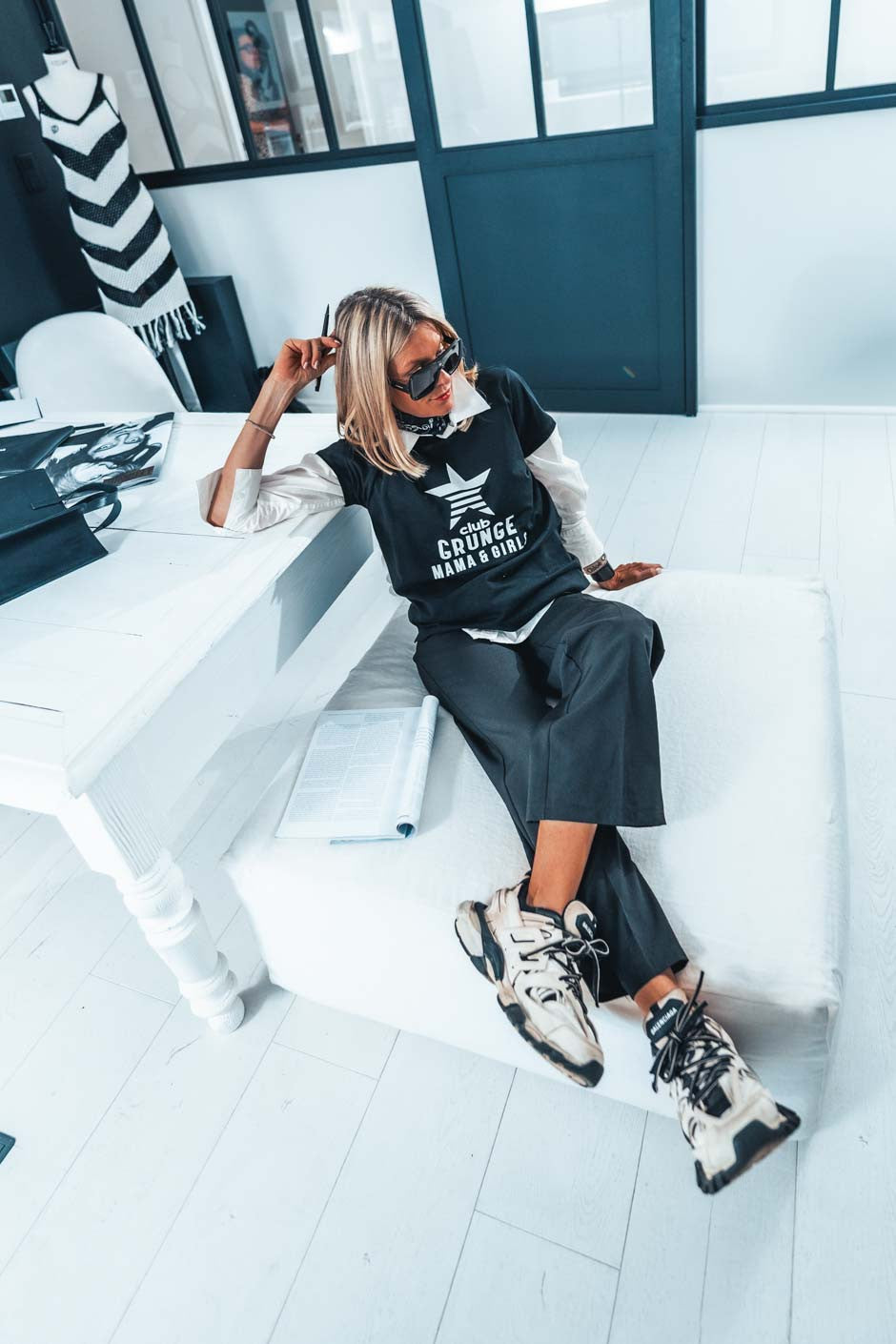 T-shirt grungemama Grunge club noir/ blanc