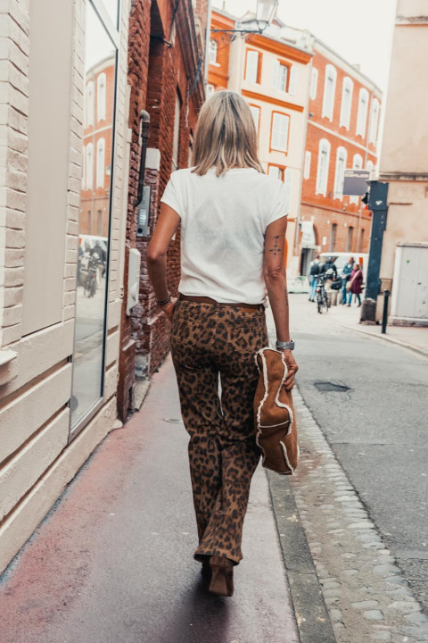 Trousers Grungemama Vinnie leopard camel