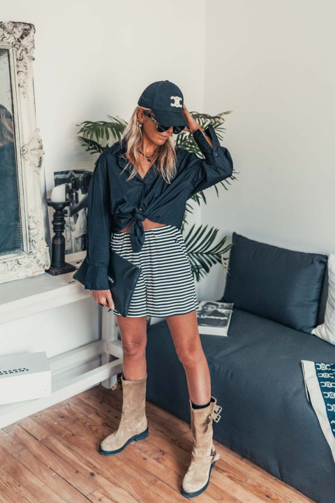 Short Grungemama Stripe black - white