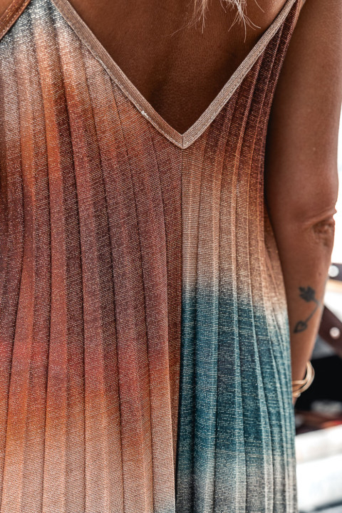 Gloria tie dye copper dress
