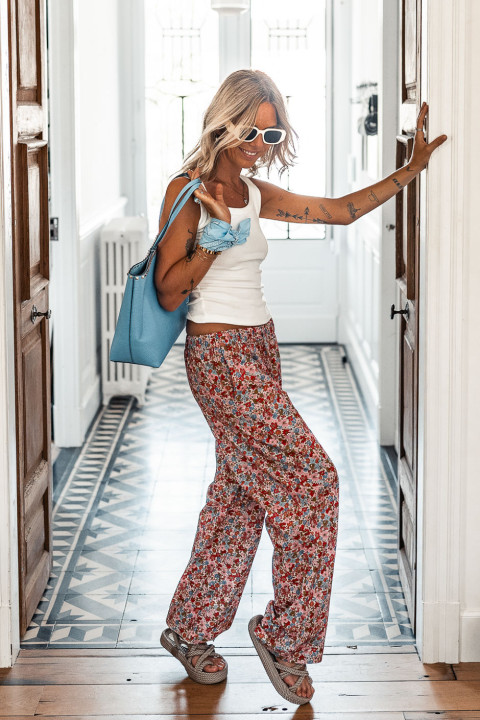 Pink Flora trousers