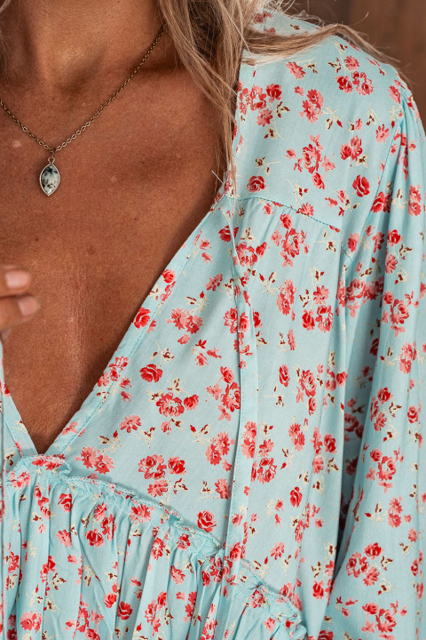 Grungemama blouse Bloomie blue