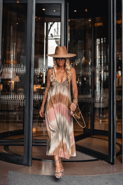 Gloria tie dye beige dress