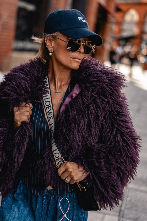 Grungemama Angela aubergine fur
