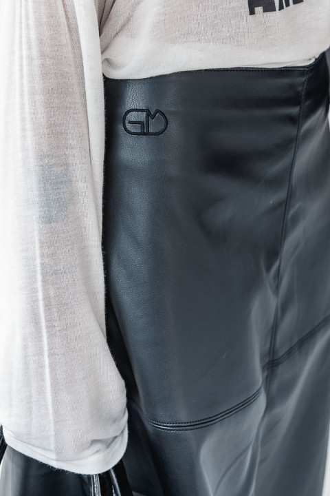 Jupe Grungemama Poppy black faux leather