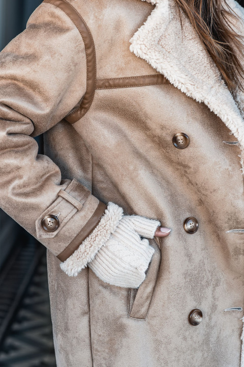 Beige Grungemama Hoonie coat