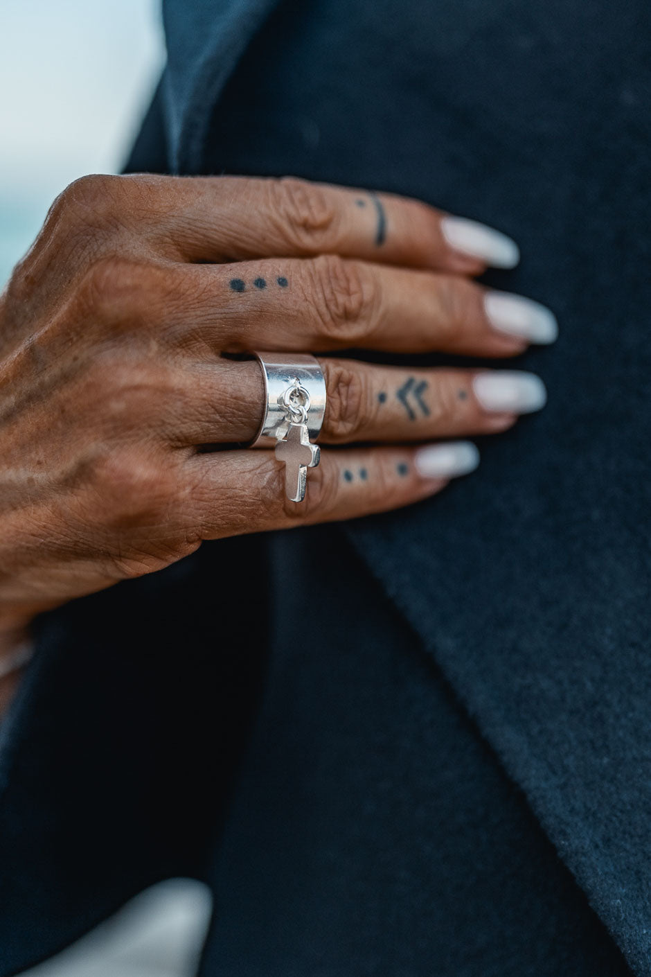 BAGUE DAMON ARGENT