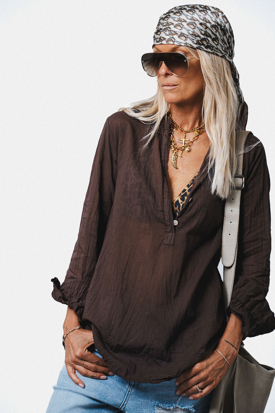 KOVAN BROWN BLOUSE