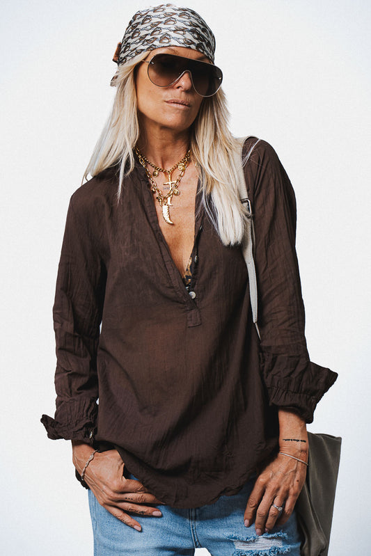 KOVAN BROWN BLOUSE