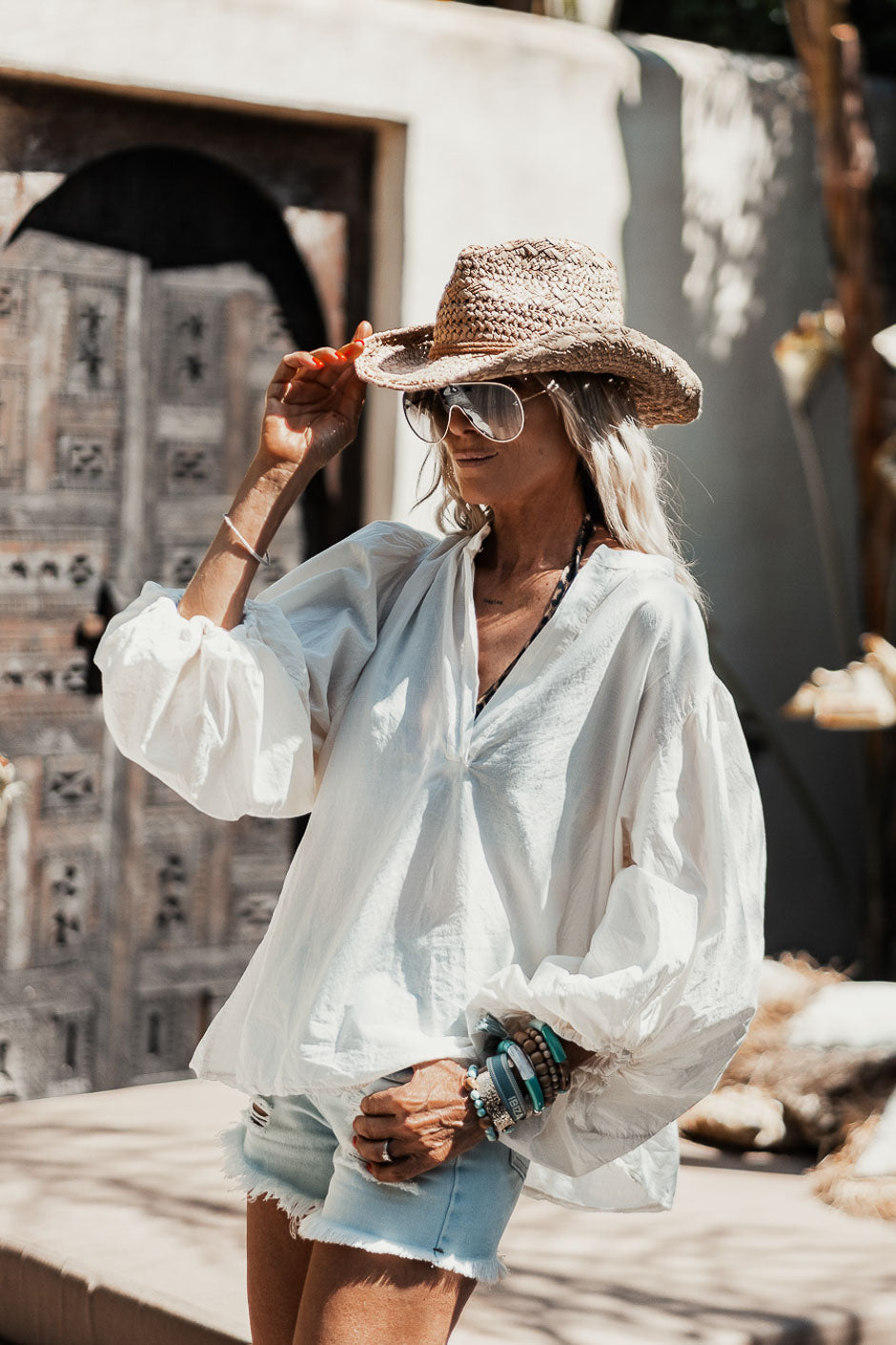 ROMEA ECRU BLOUSE