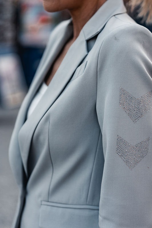 NEW GLAM BLAZER pearl grey