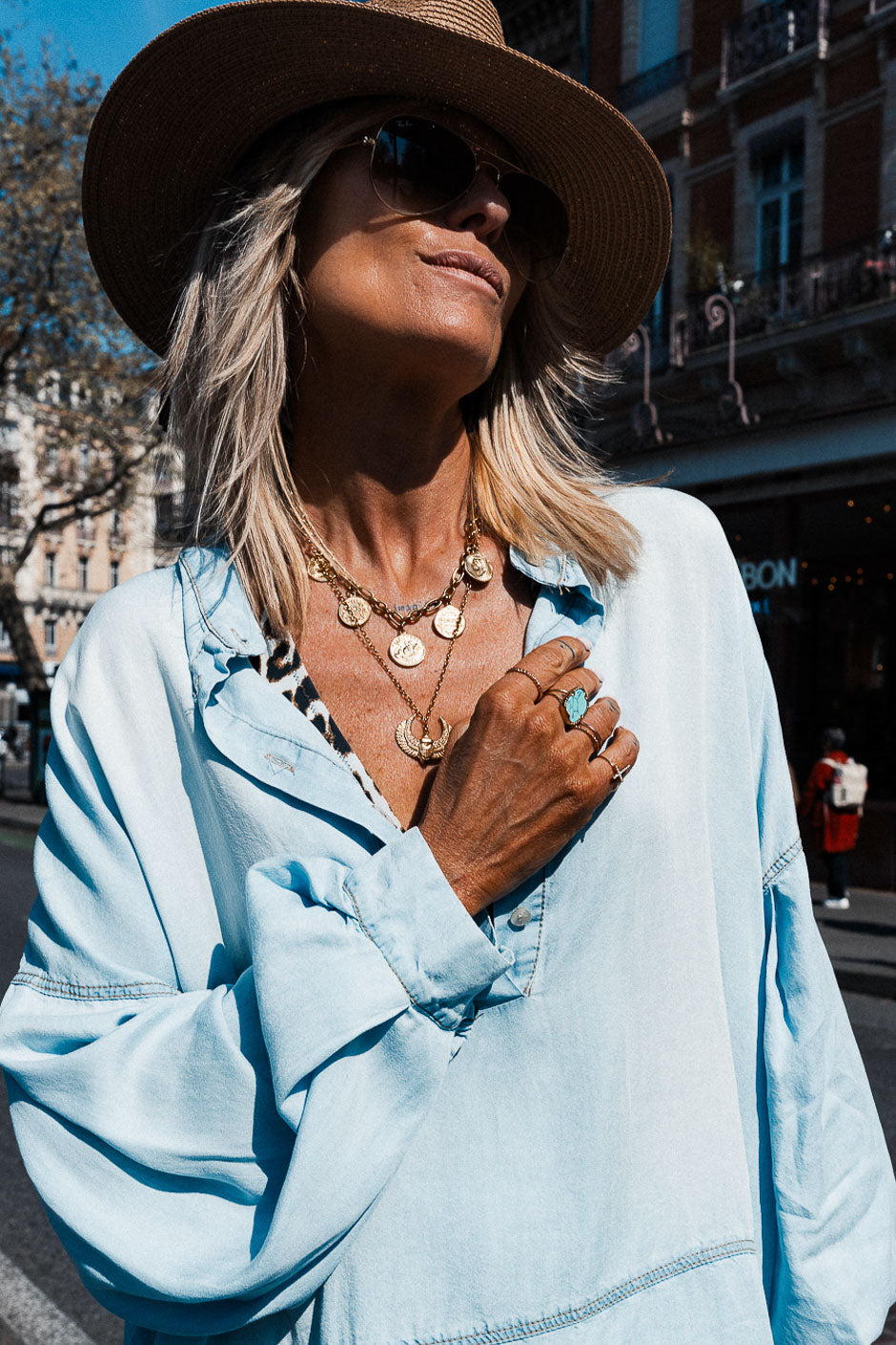BLUSA MARIS AZUL BLANQUEADOR