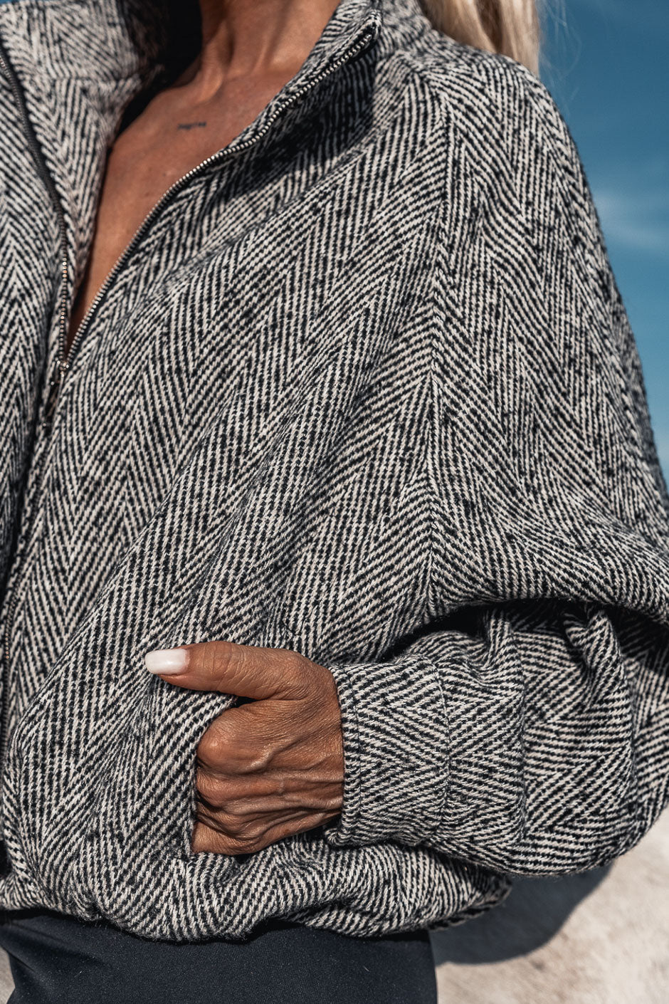 BLOUSON VANO BLANC NOIR