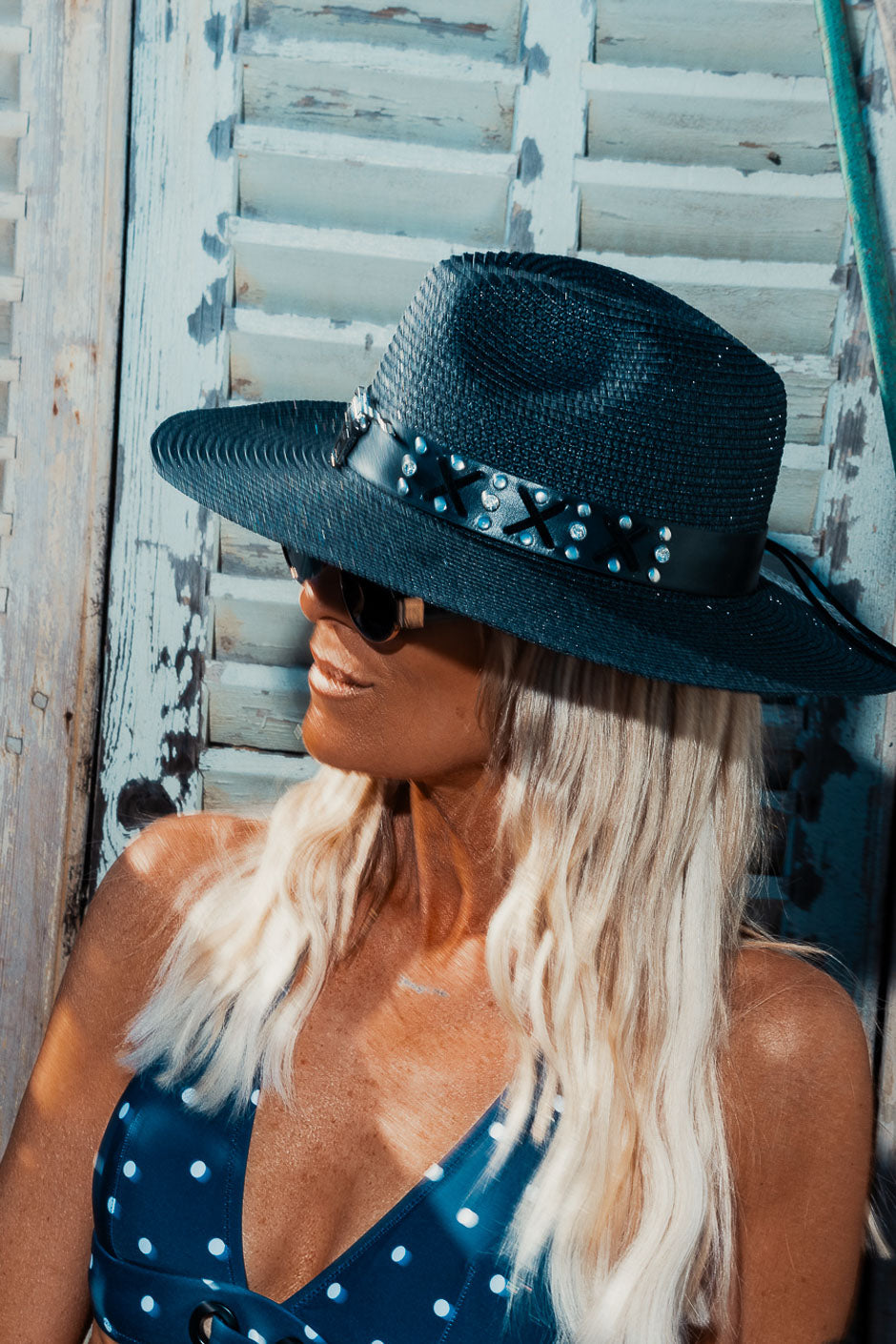 帽子 nit alcove Black polka dot straw hat BRAND - NIT ALCOVE - MEOWWOEM