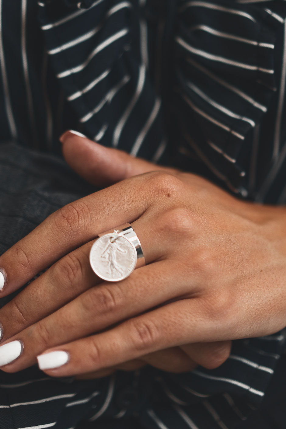 BAGUE FRANC ARGENT