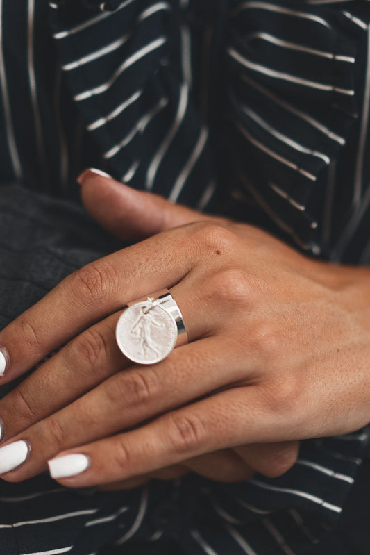 BAGUE FRANC ARGENT