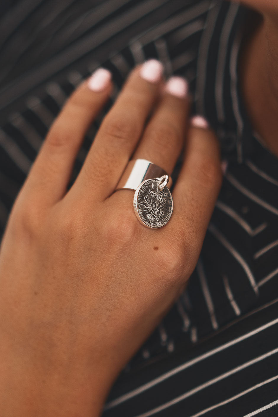 BAGUE FRANC ARGENT