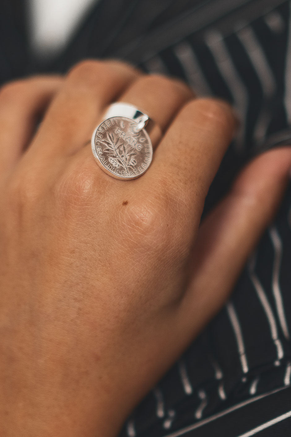 BAGUE FRANC ARGENT