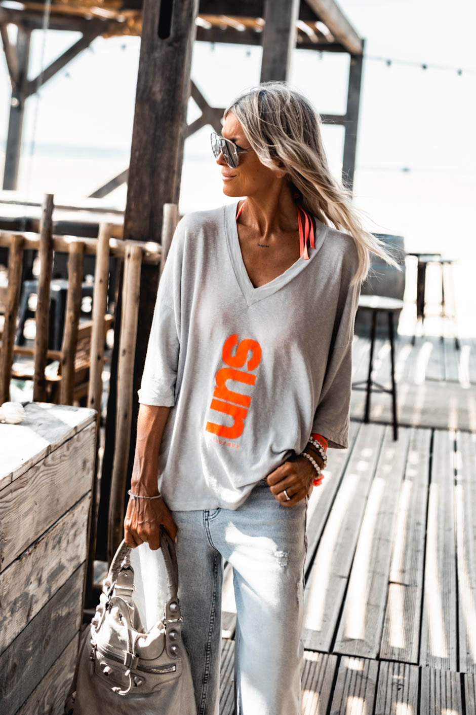 GREY SUN T-SHIRT