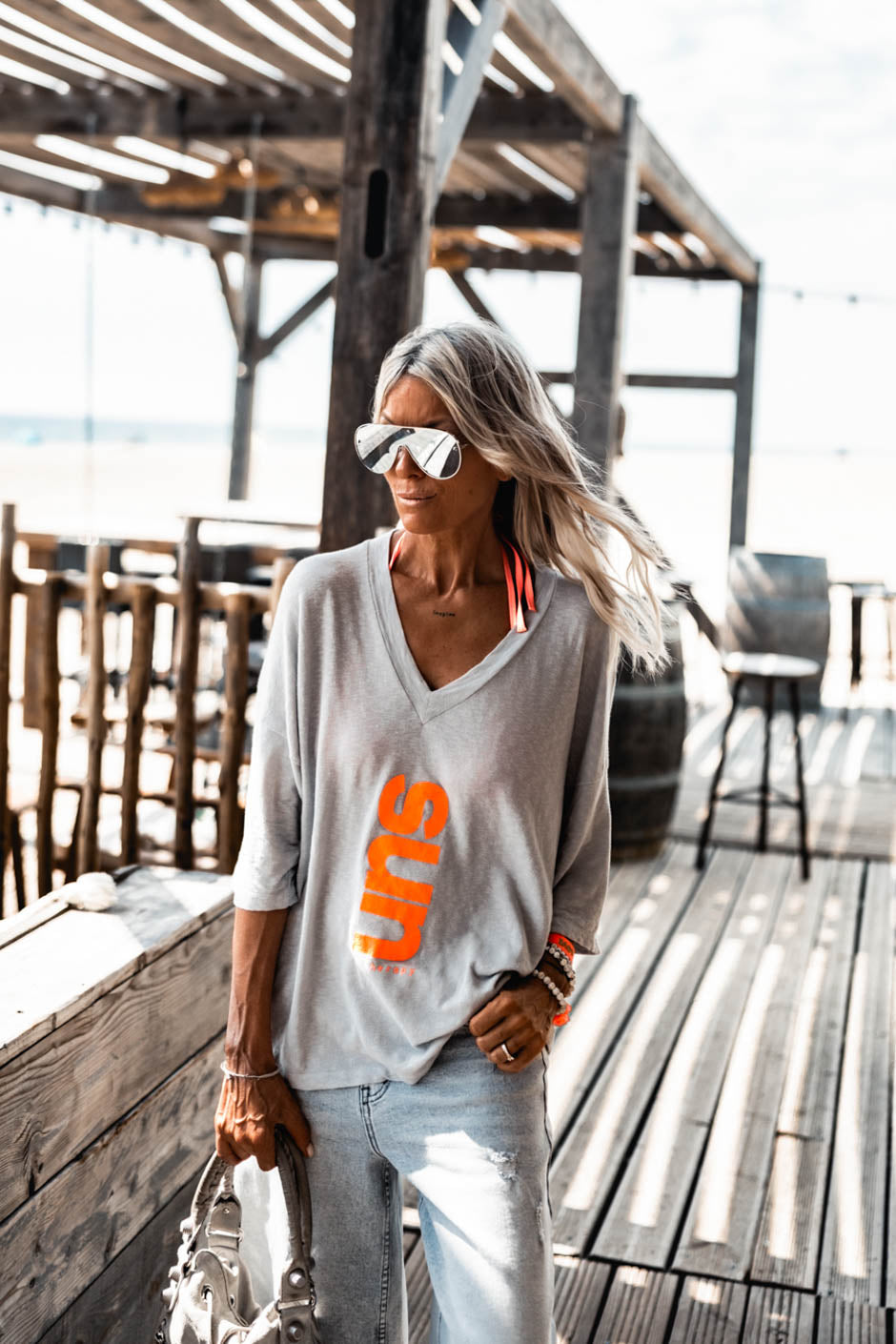 GREY SUN T-SHIRT