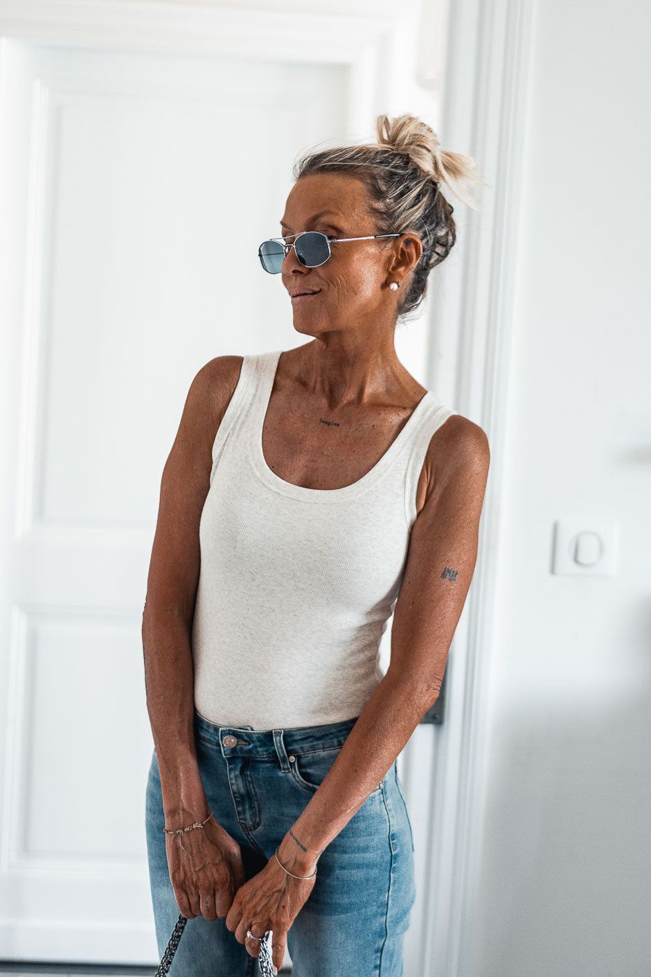 MITCHY HEATHER GREY TANK TOP