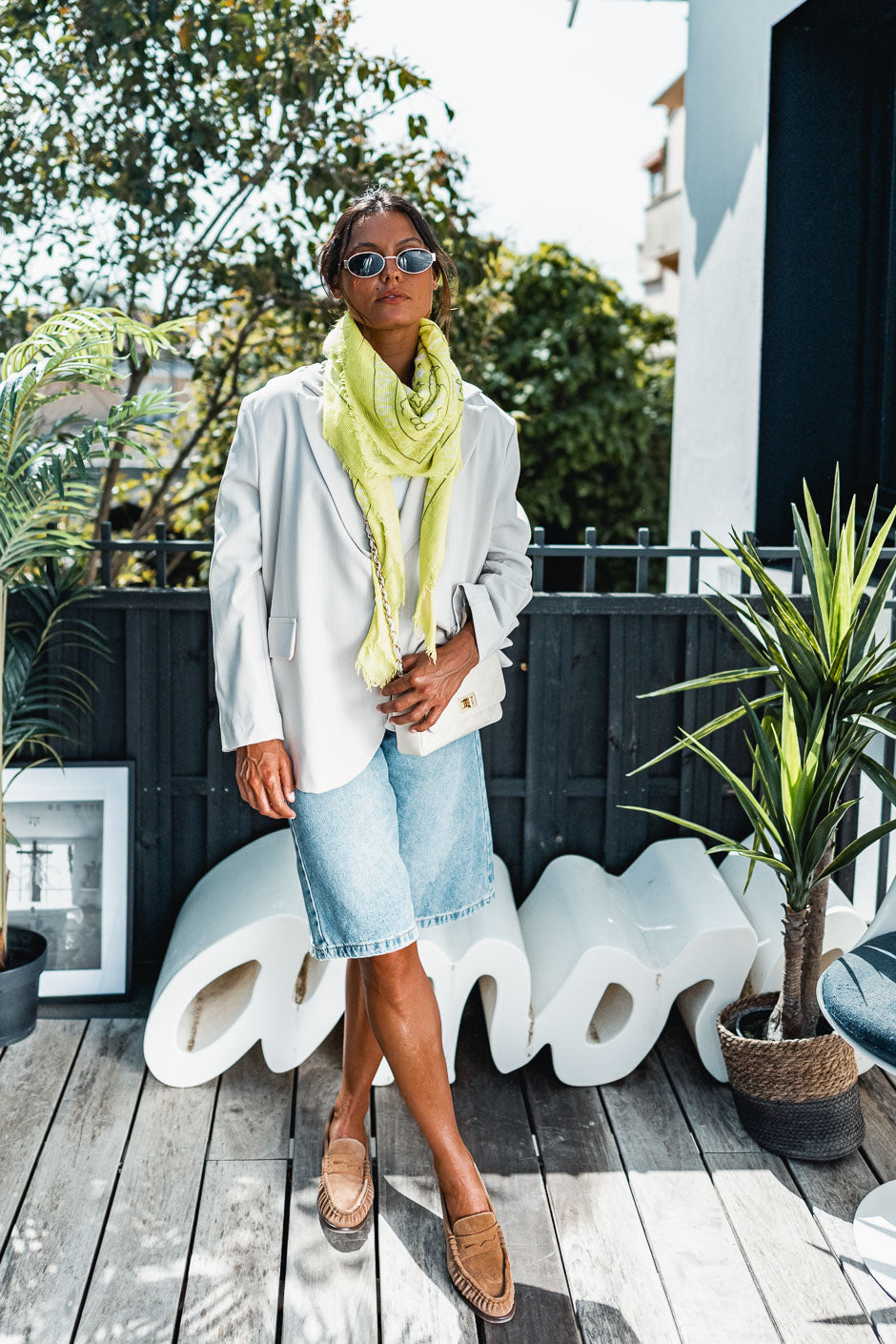 FOULARD CHLOE JAUNE FLUO