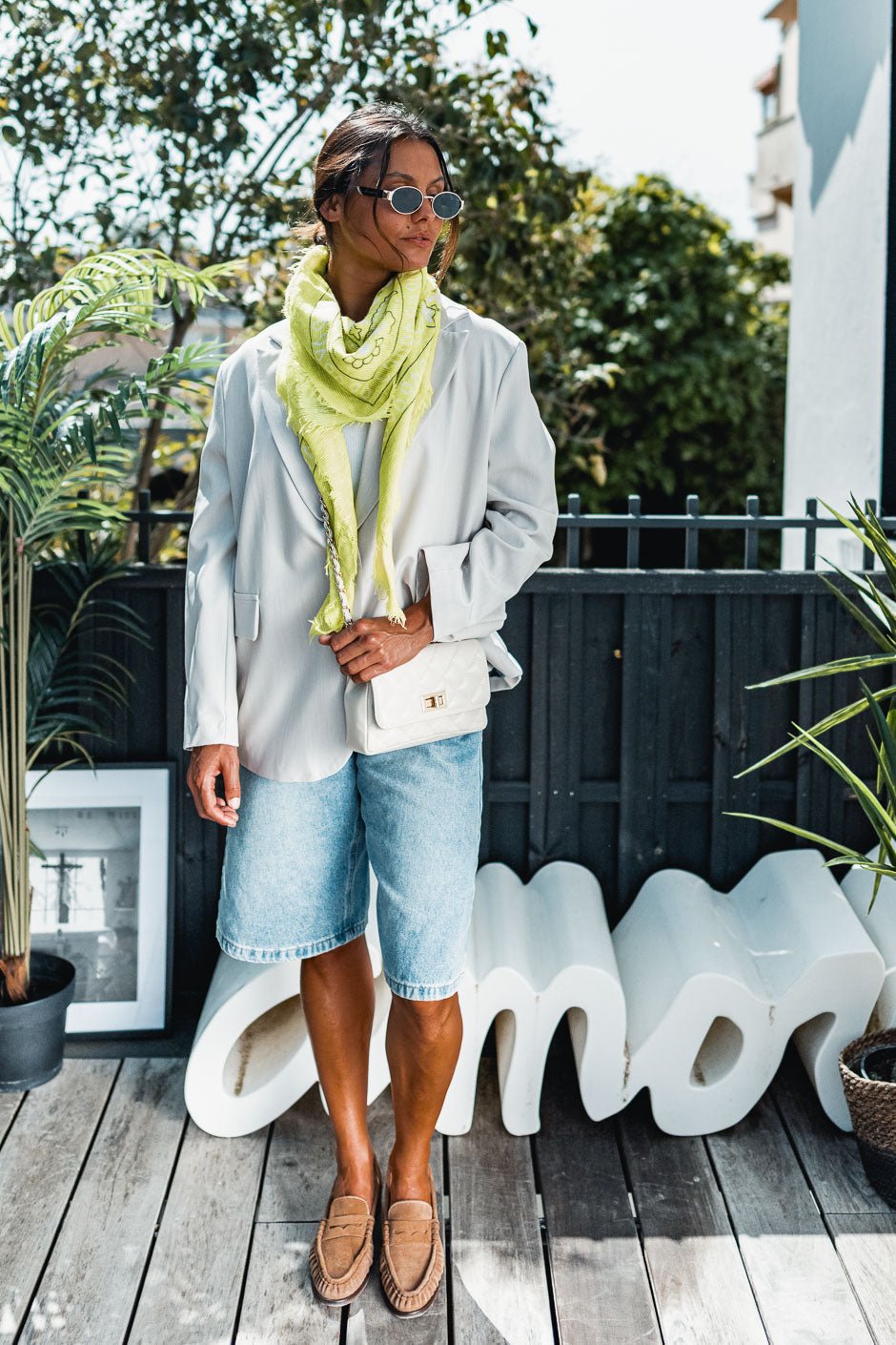 FOULARD CHLOE JAUNE FLUO