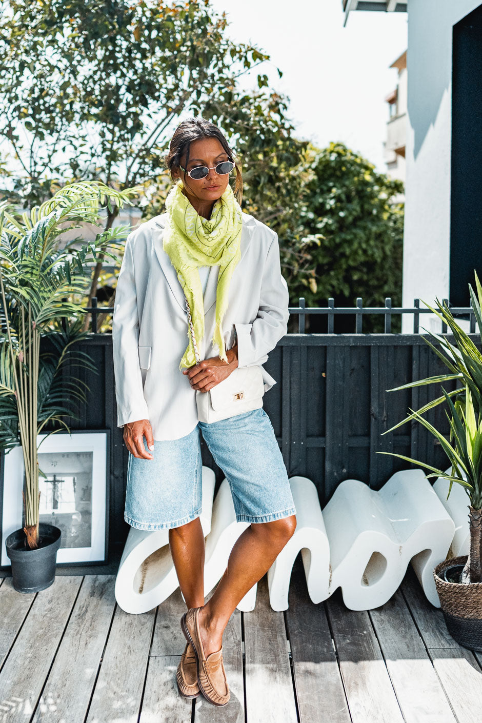 FOULARD CHLOE JAUNE FLUO