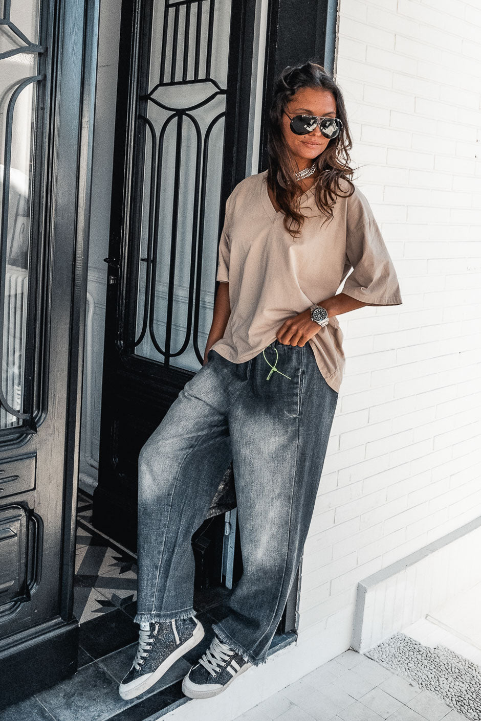 PANTALONES VAQUEROS WINDSOR GRISES
