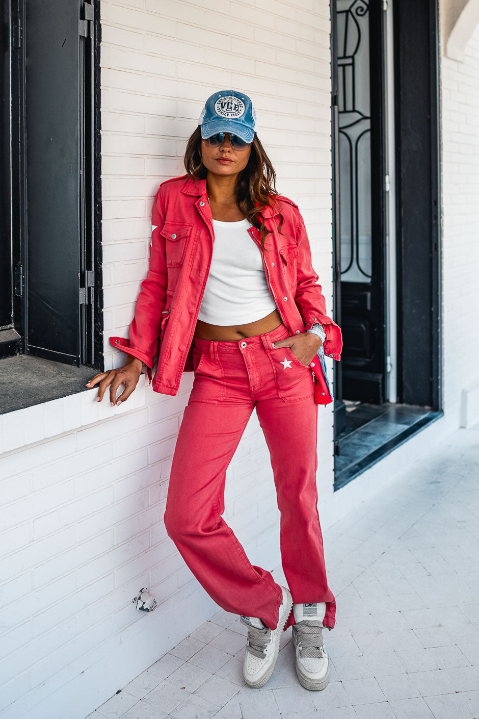 ALEXINE RED TROUSERS