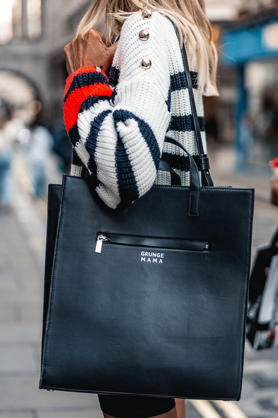 Sac cuir Grungemama Gisele noir