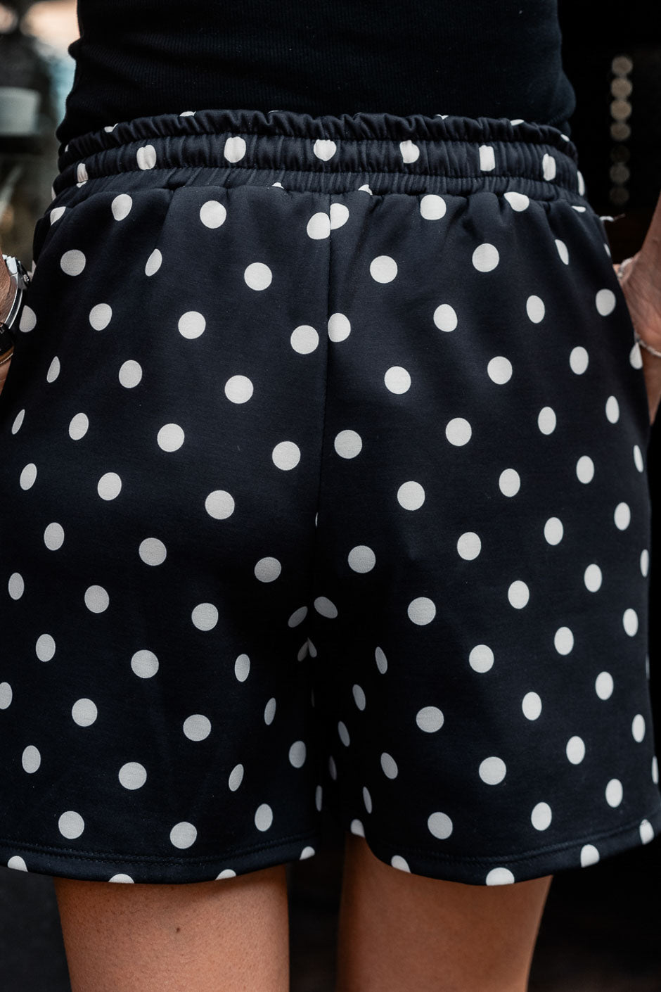 BLACK AND WHITE DOTTY SHORTS