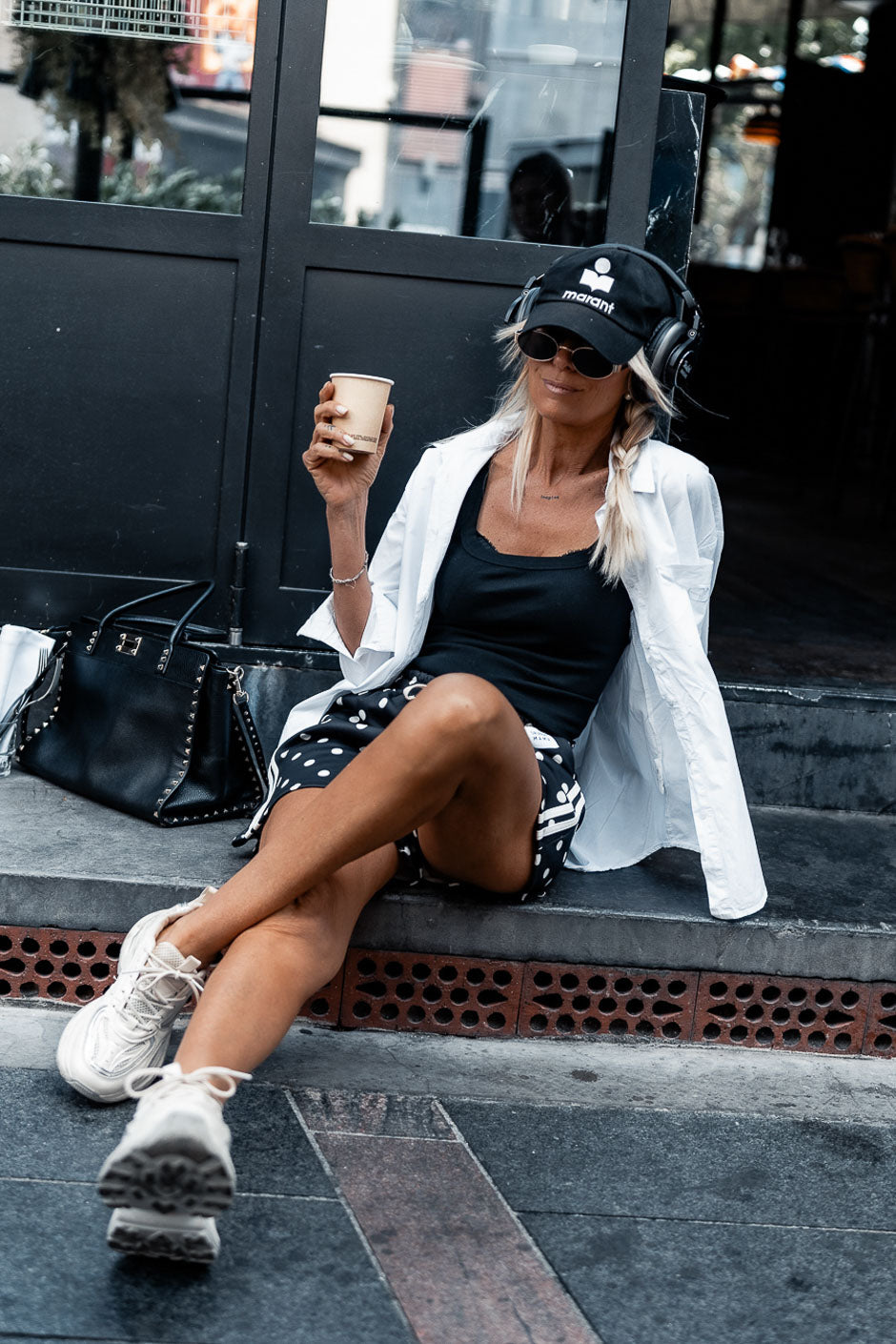 BLACK AND WHITE DOTTY SHORTS