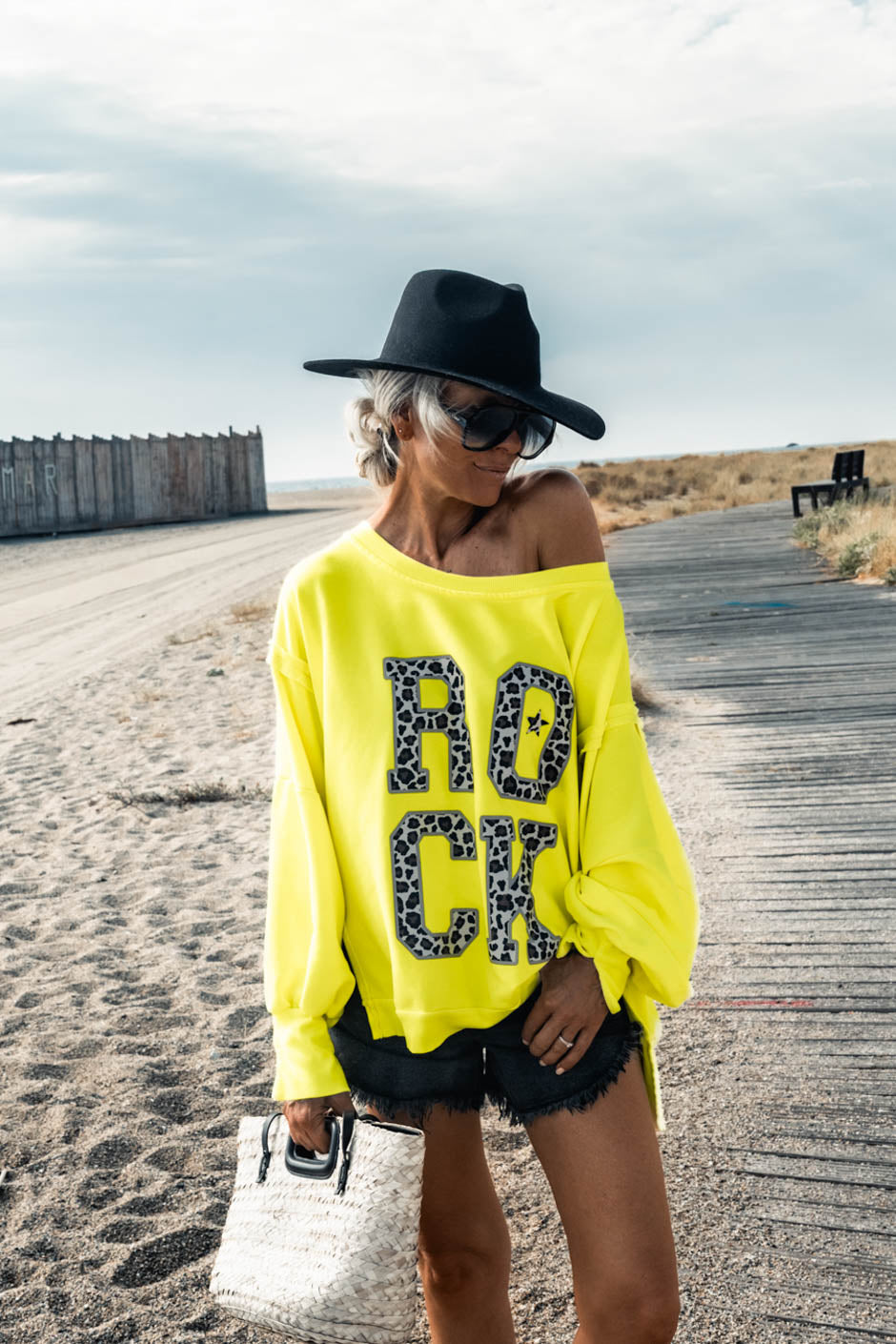 SWEAT ROCKY JAUNE FLUO