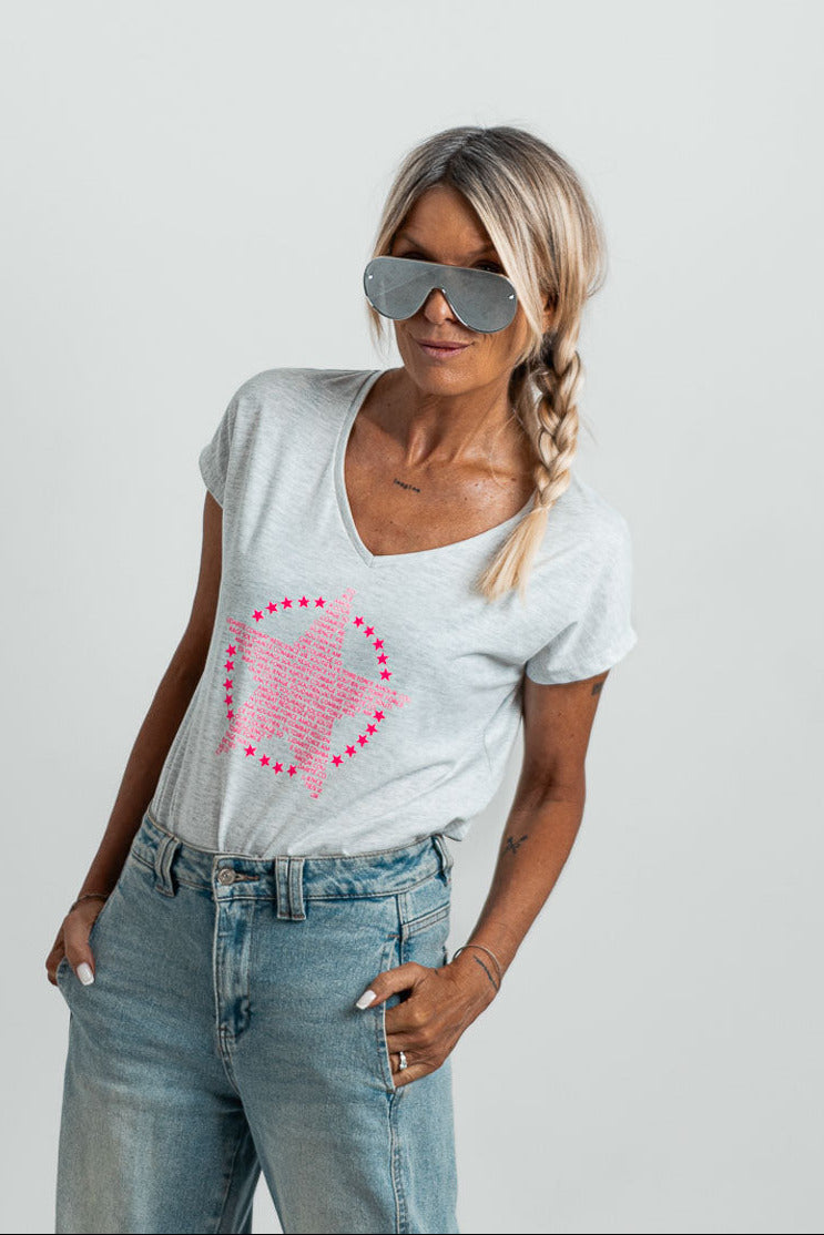 STAR T-SHIRT GREY HEATHER