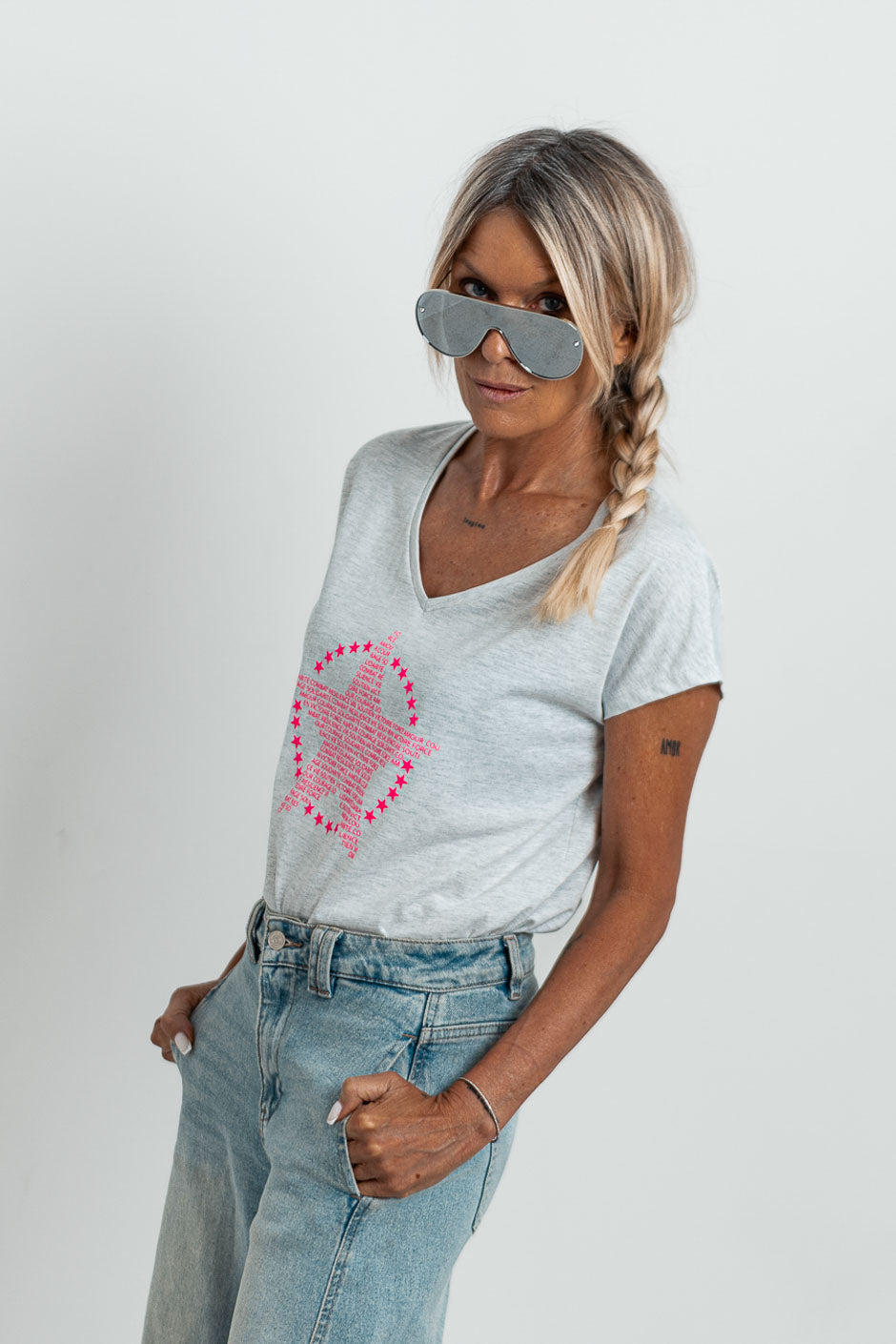 STAR T-SHIRT GREY HEATHER