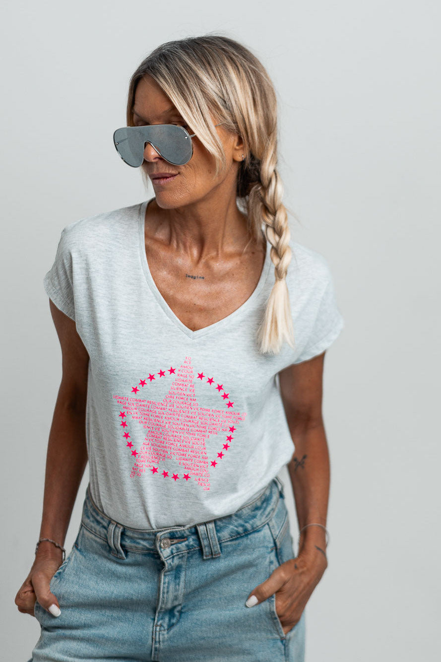 STAR T-SHIRT GREY HEATHER