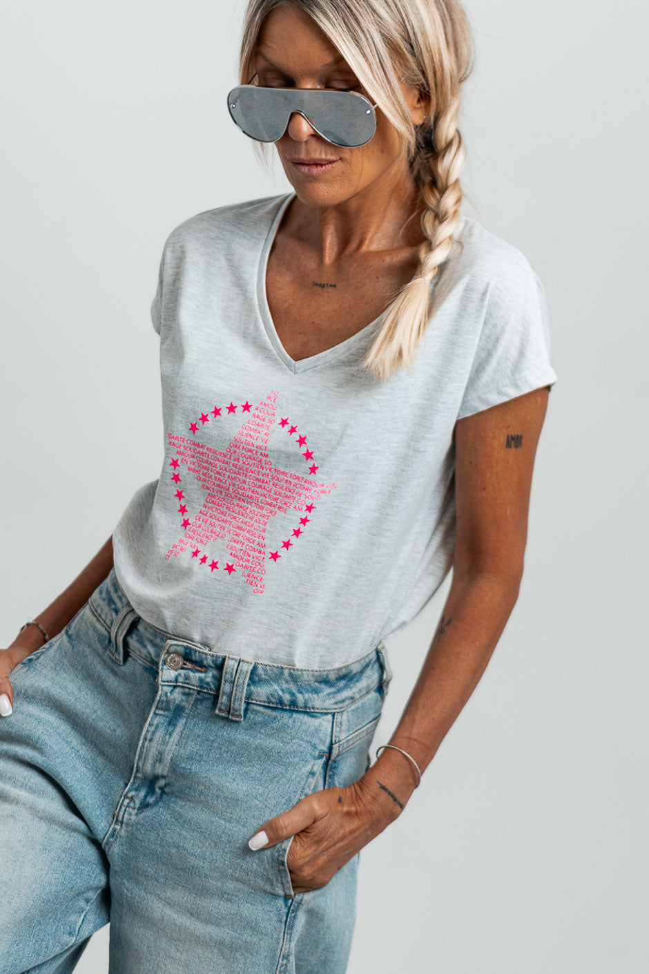 STAR T-SHIRT GREY HEATHER