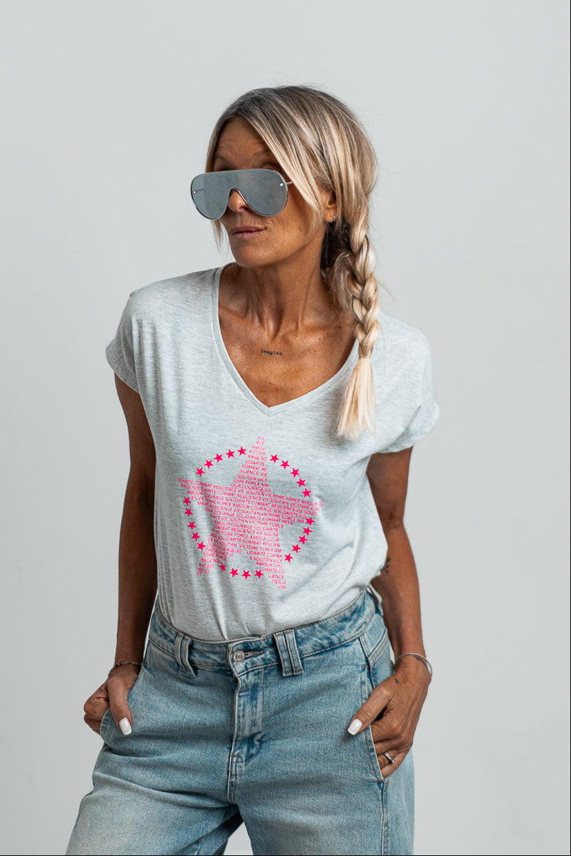 STAR T-SHIRT GREY HEATHER
