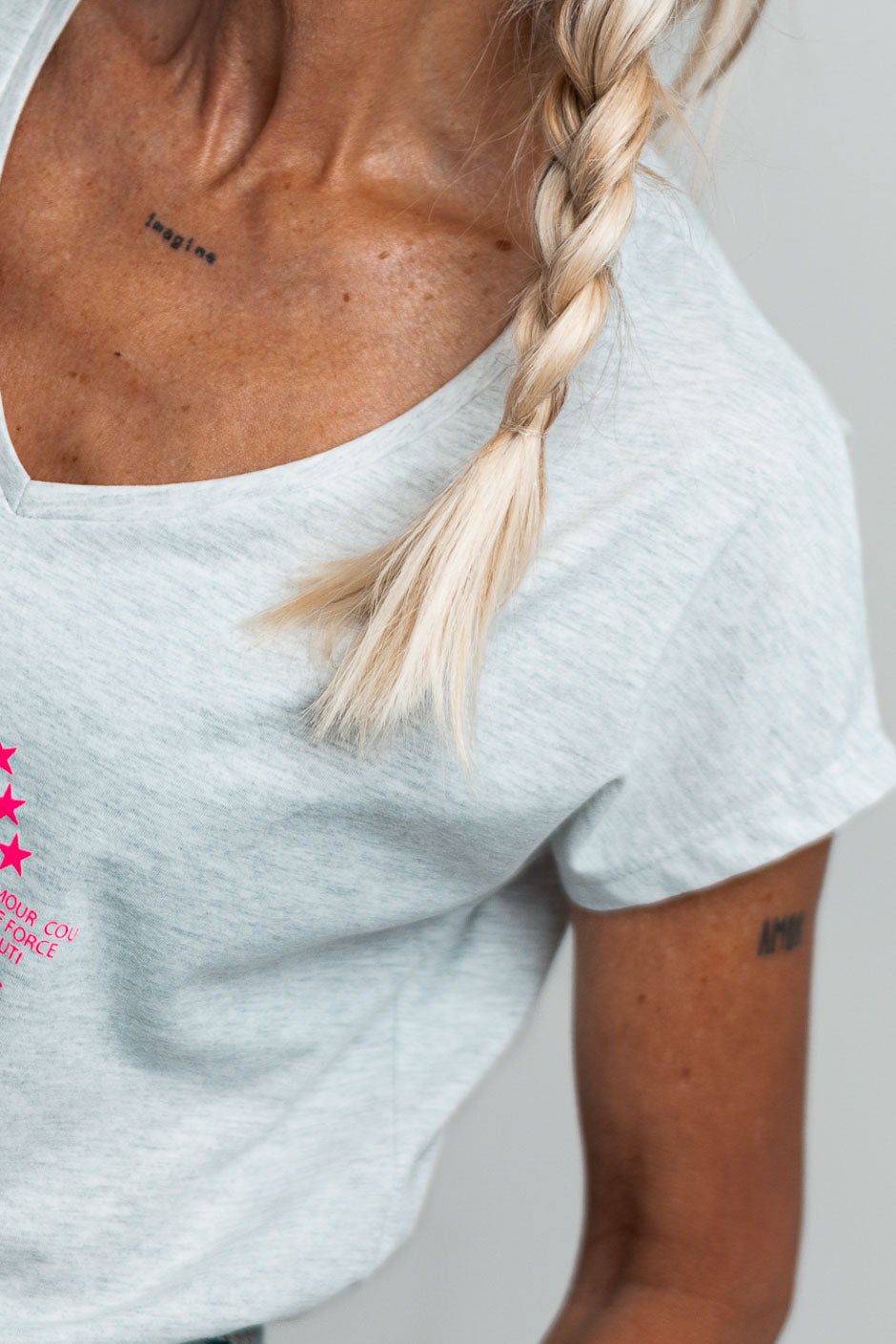 STAR T-SHIRT GREY HEATHER
