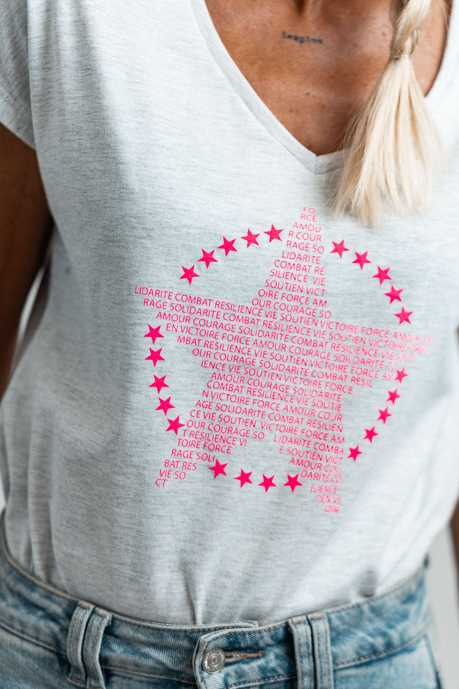 STAR T-SHIRT GREY HEATHER