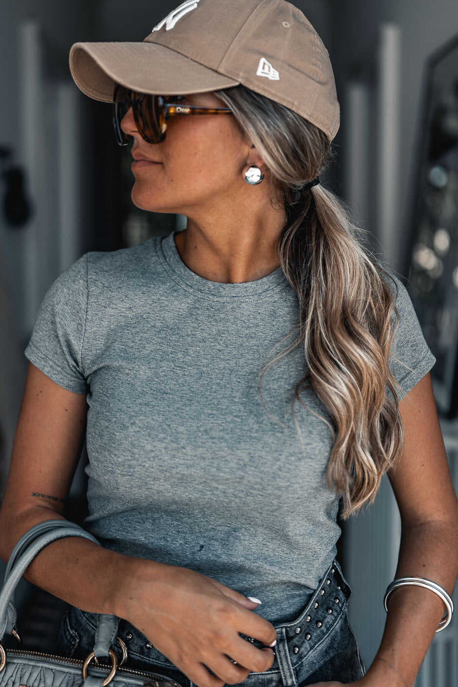 T-SHIRT MIKE ANTHRACITE