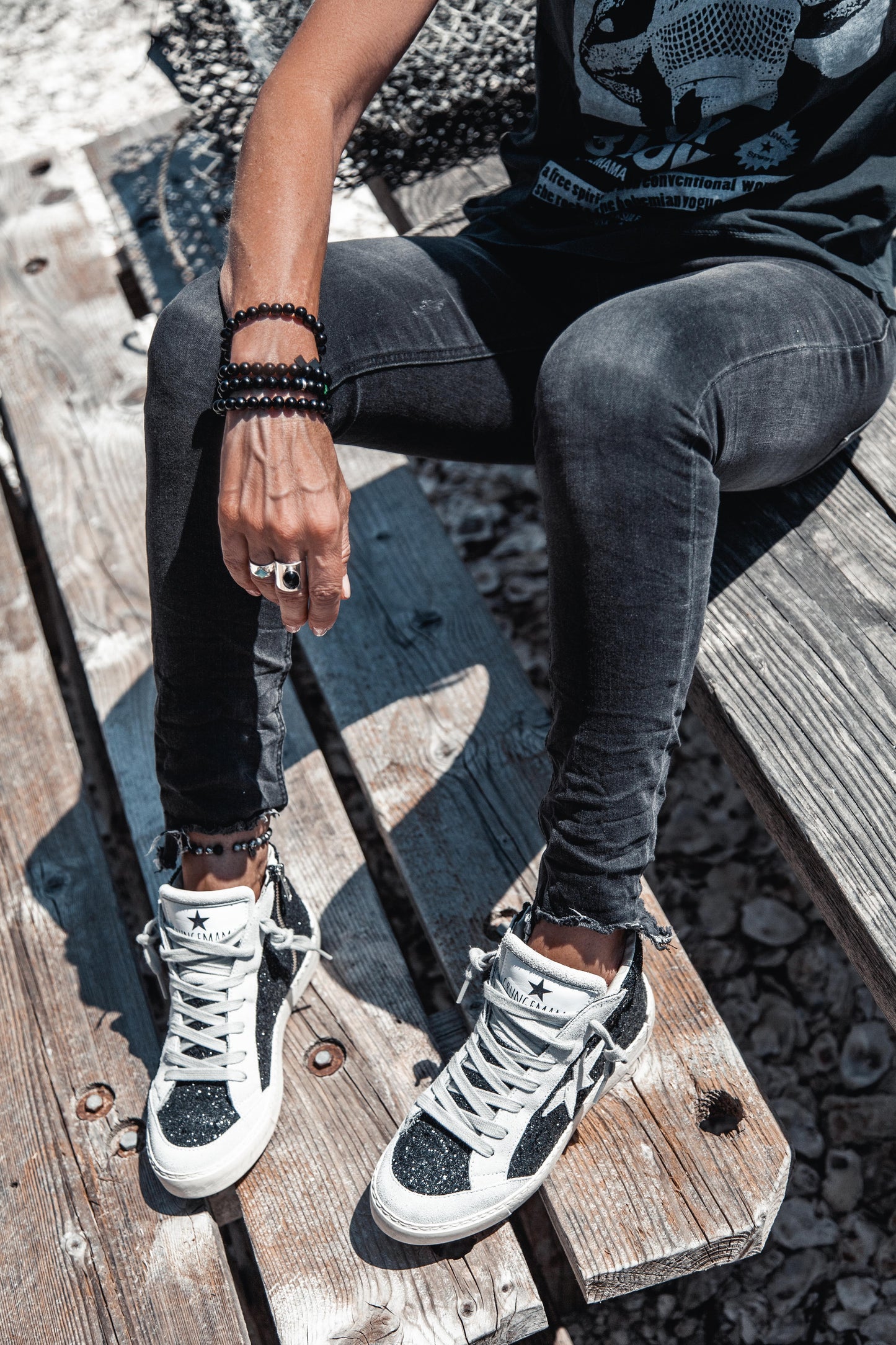 BASKET ALLGLITTER NOIR