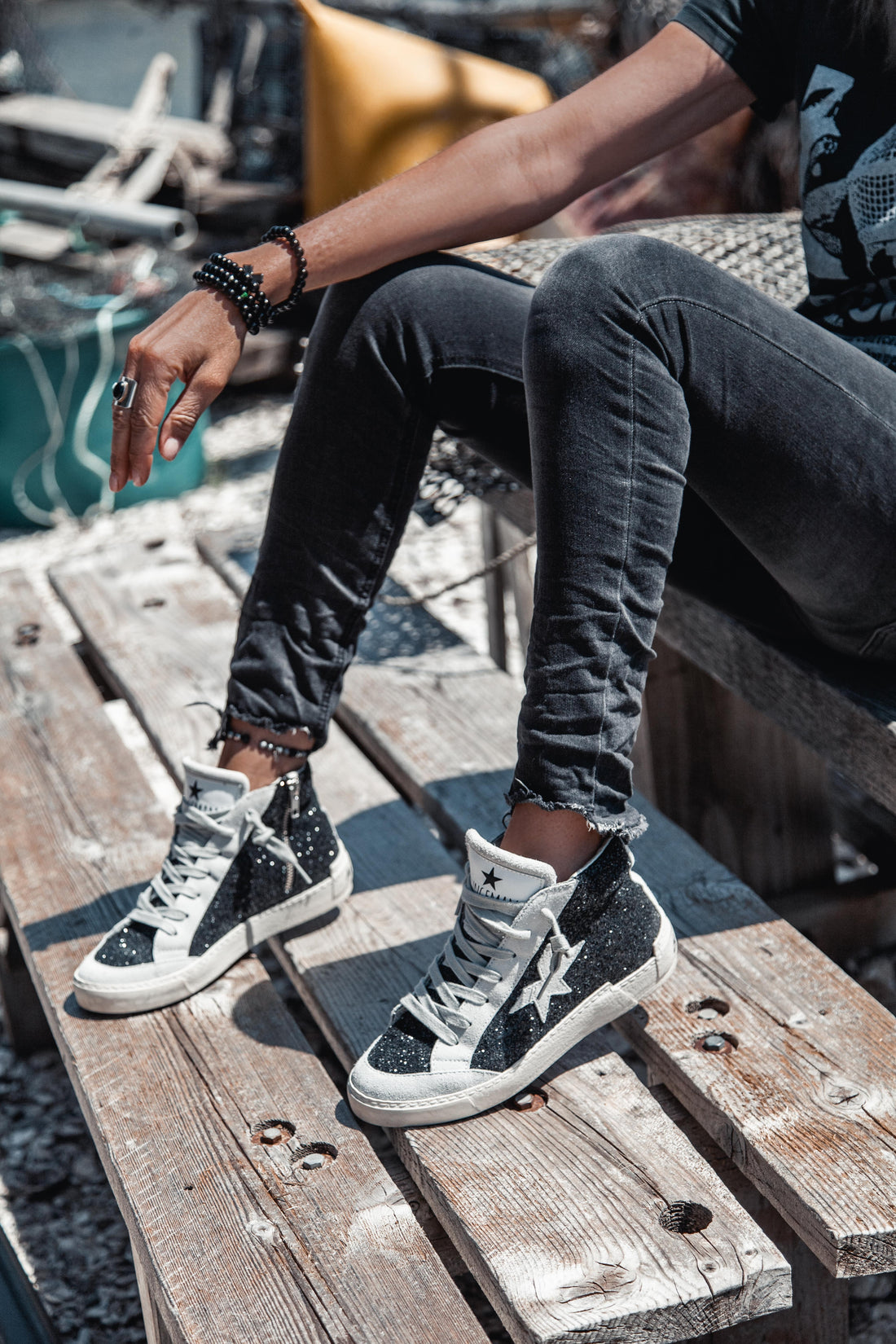 BASKET GM ALL GLITTER NOIR